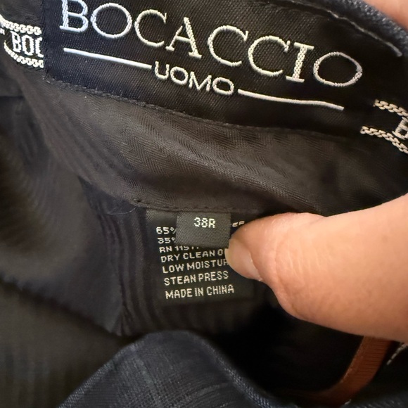 Bocaccio Uomo Blue Plaid Two-Piece Suit 44R Jacket 38R Pants 30” Inseam - Picture 7 of 8